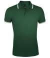 10577 SOL'S Pasadena Tipped Cotton Piqué Polo Shirt Forest Green / White colour image